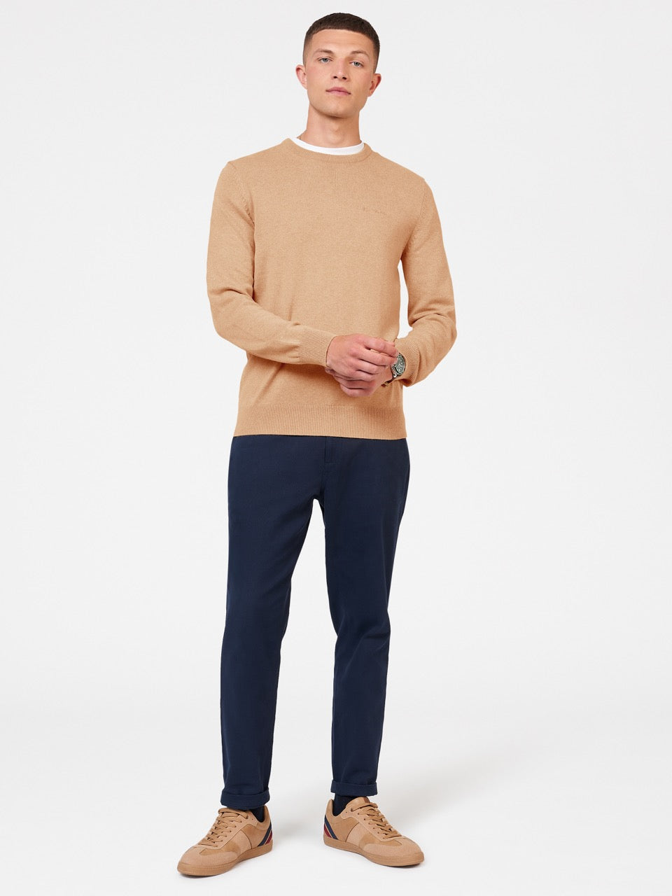 Grey Ben Sherman Signature Crewneck Knitwear | 9845-RDYIW