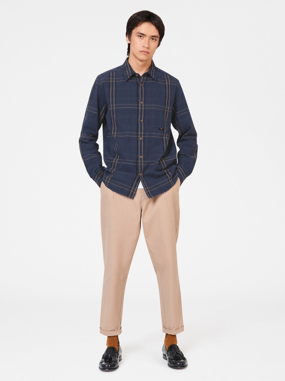 Indigo Ben Sherman B by Ben Sherman Indigo Check Shirts | 1906-JYITL