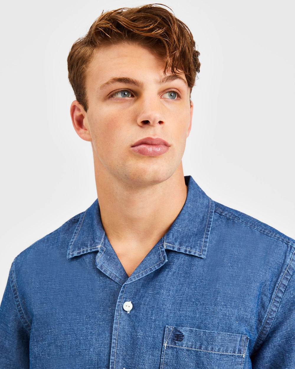 Indigo Ben Sherman Hastings Garment Dye Chambray Shirts | 3972-ICLVH