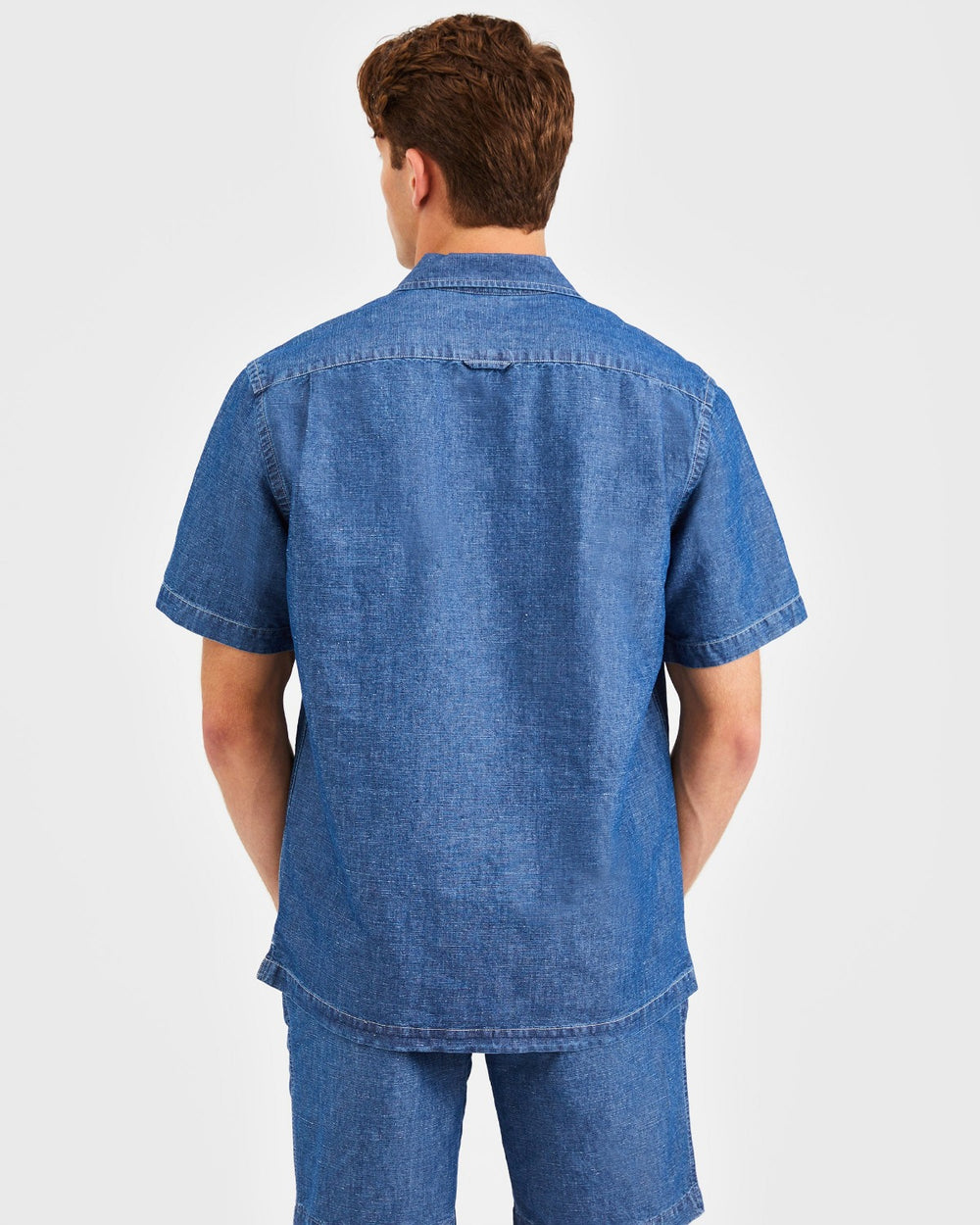 Indigo Ben Sherman Hastings Garment Dye Chambray Shirts | 3972-ICLVH