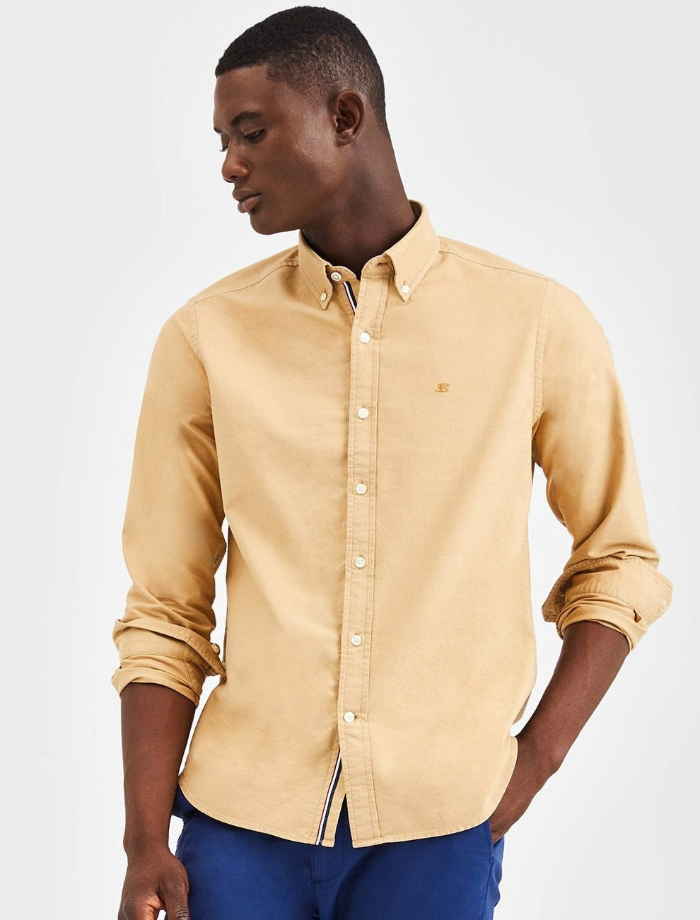 Khaki Ben Sherman Beatnik Oxford Garment Dye Shirts | 8930-IJOVF