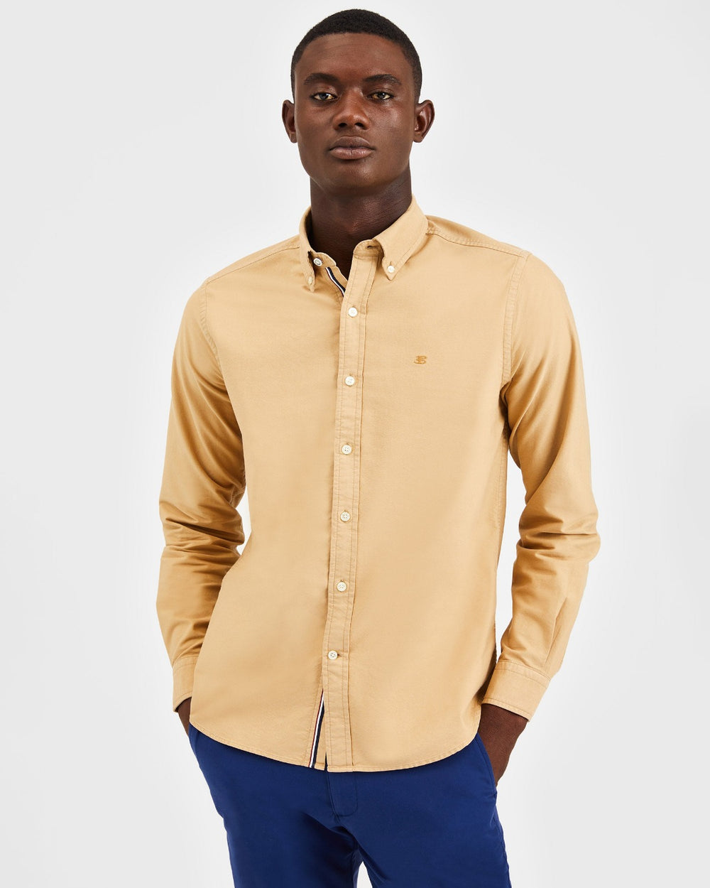 Khaki Ben Sherman Beatnik Oxford Garment Dye Shirts | 8930-IJOVF