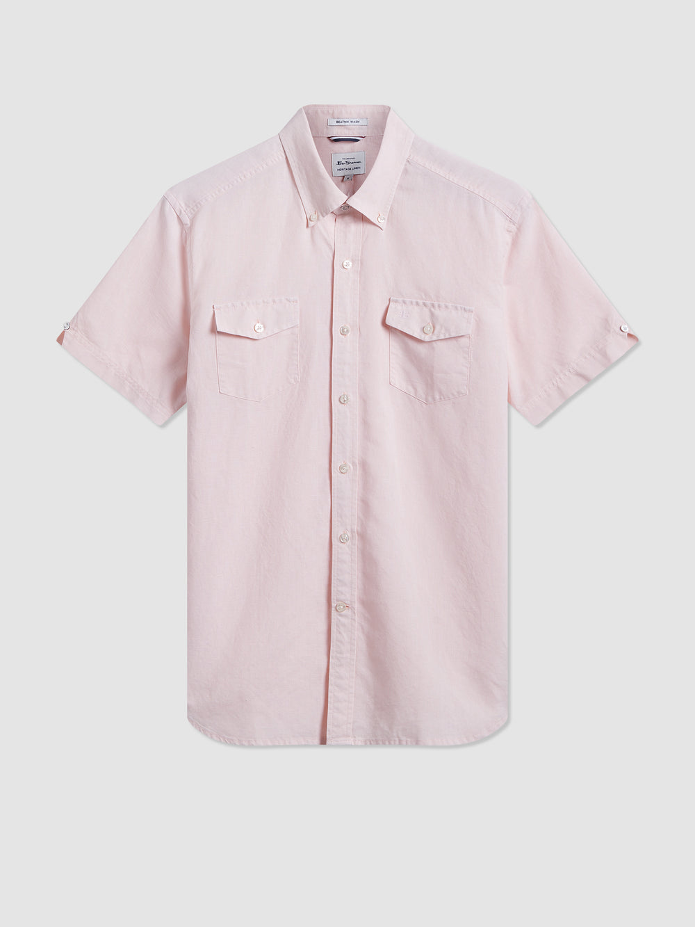 Light Pink Ben Sherman Garment Dye Linen Shirts | 2413-QBZFH