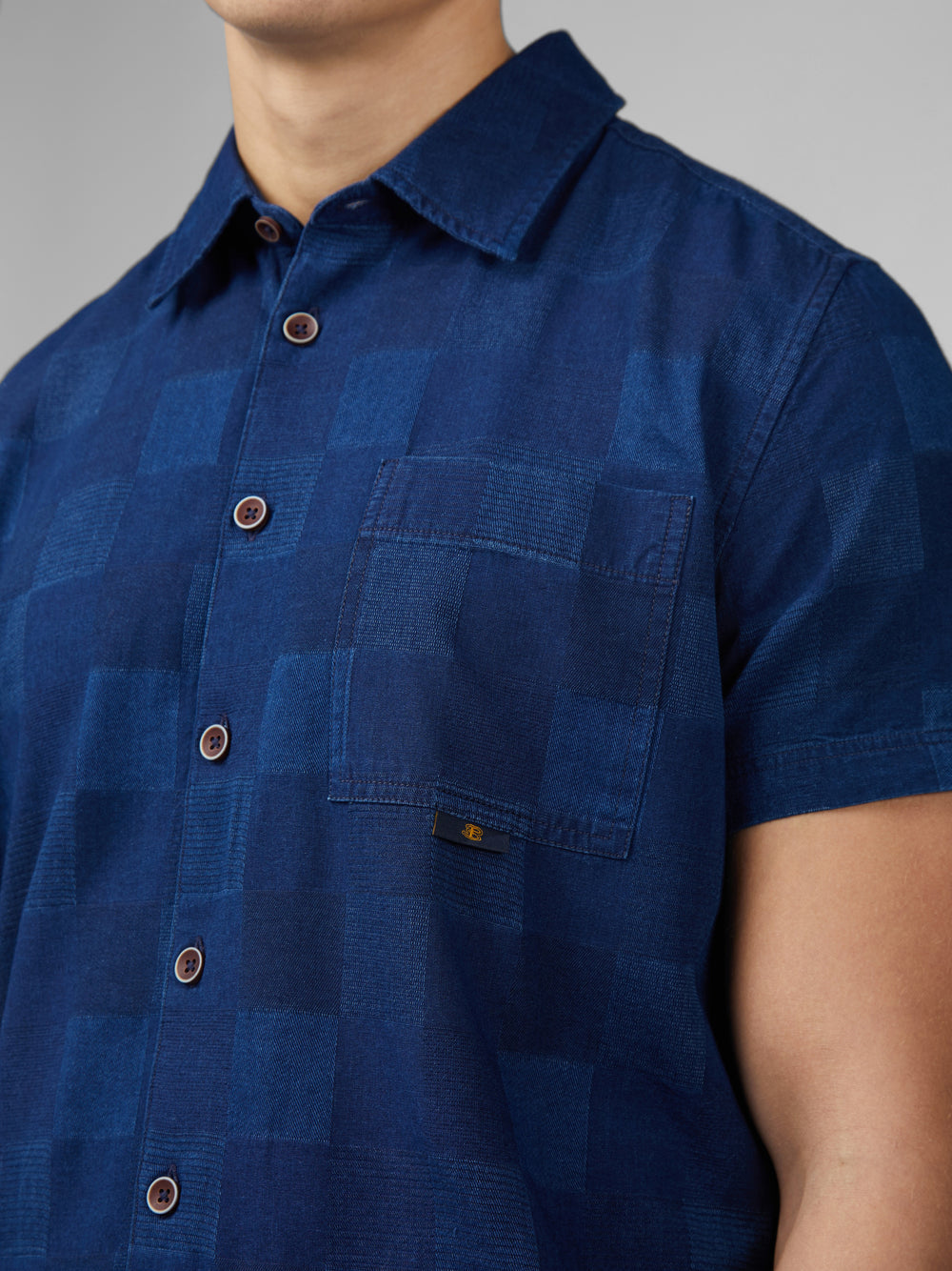 Navy Ben Sherman B by Ben Sherman Indigo Check Shirts | 2814-HPJUL