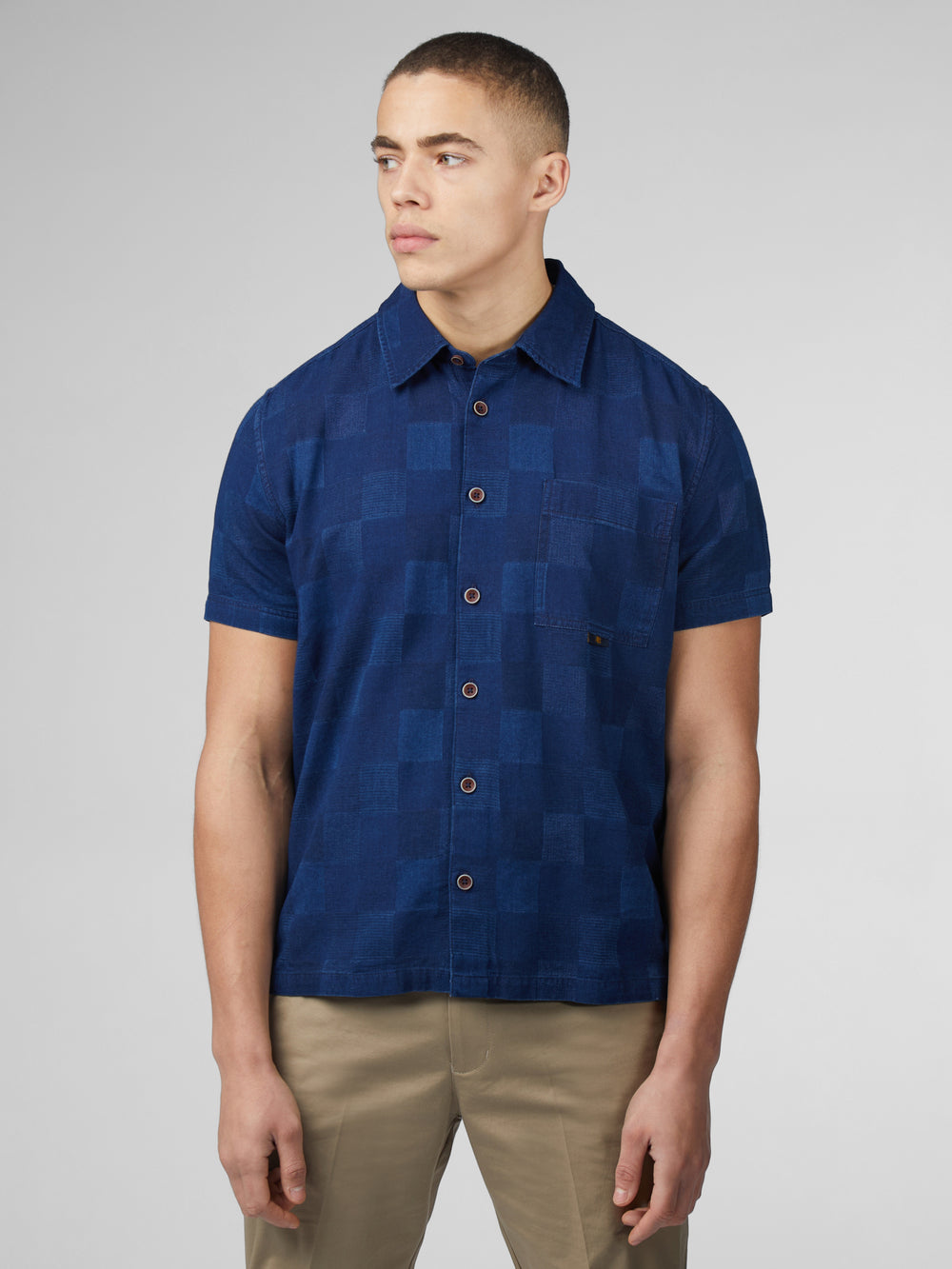 Navy Ben Sherman B by Ben Sherman Indigo Check Shirts | 2814-HPJUL