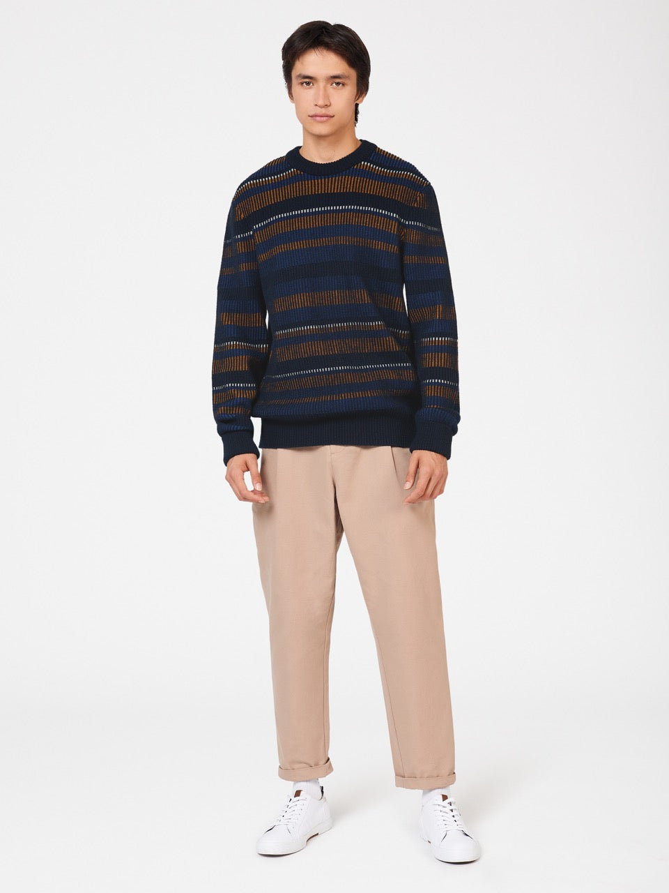 Navy Ben Sherman B by Ben Sherman Stripe Knitwear | 2156-AUDZR