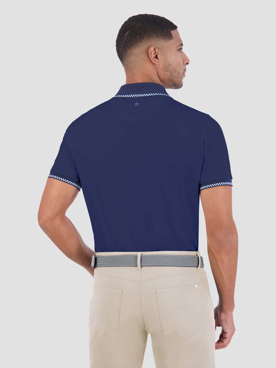 Navy Ben Sherman Checker Rib Air Pique Sports Fit Polo Shirts | 8531-VGPRW