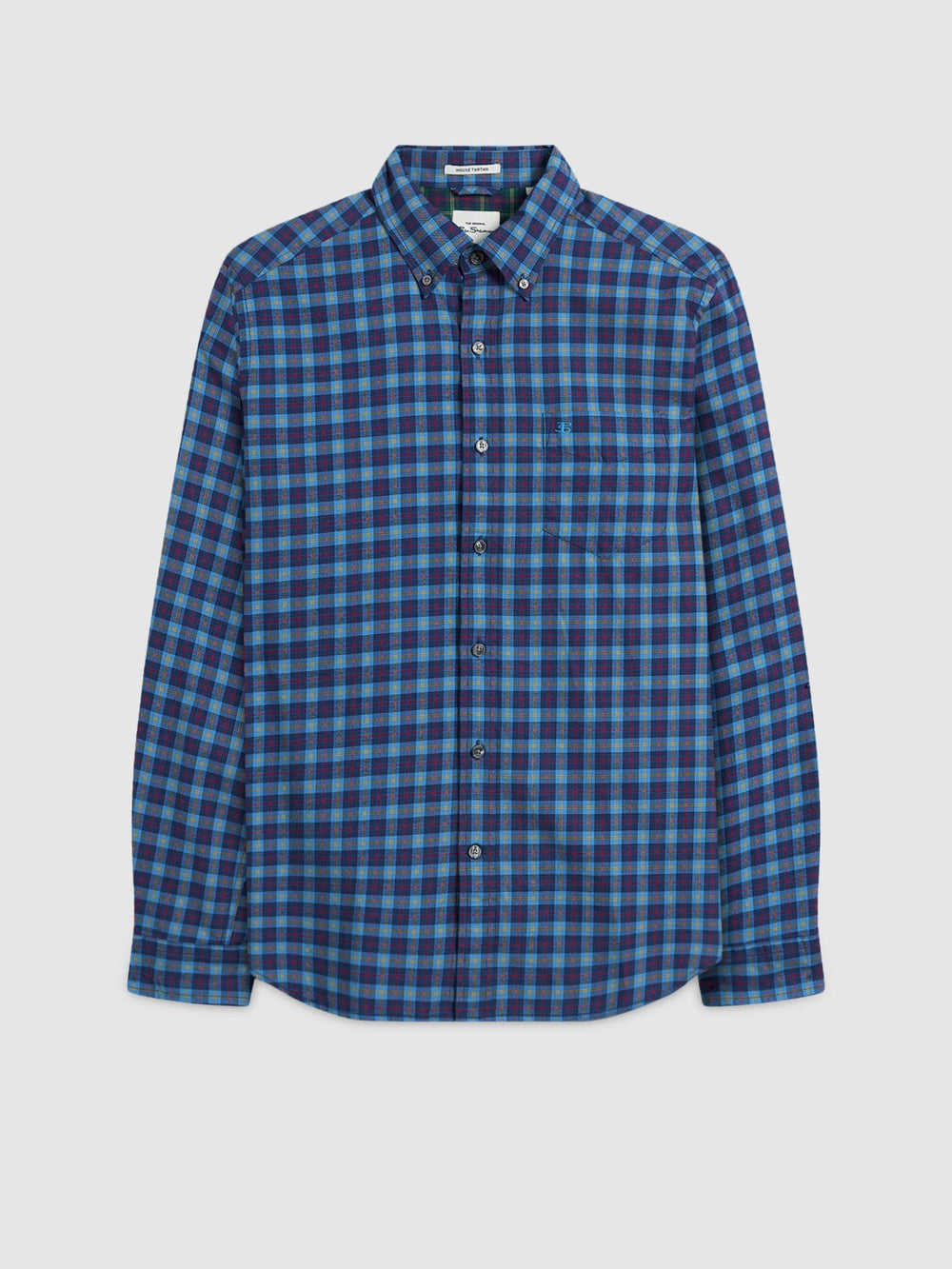 Navy Ben Sherman House Tartan Twill Shirts | 7961-QGLCK