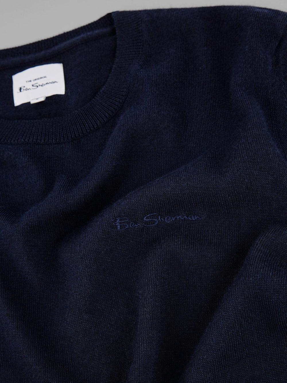 Navy Ben Sherman Signature Crewneck Knitwear | 9267-AFGTV