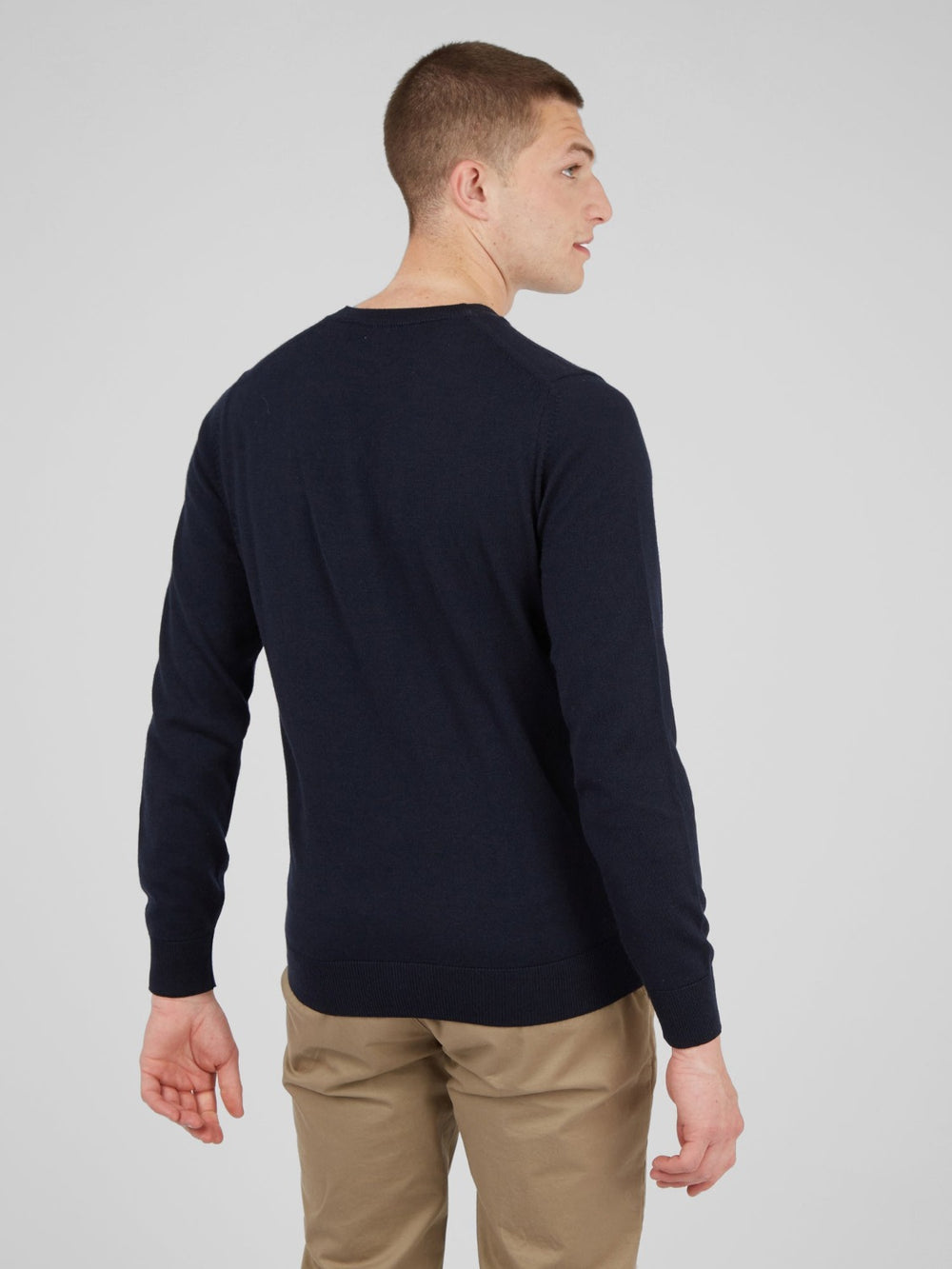 Navy Ben Sherman Signature Crewneck Knitwear | 9267-AFGTV