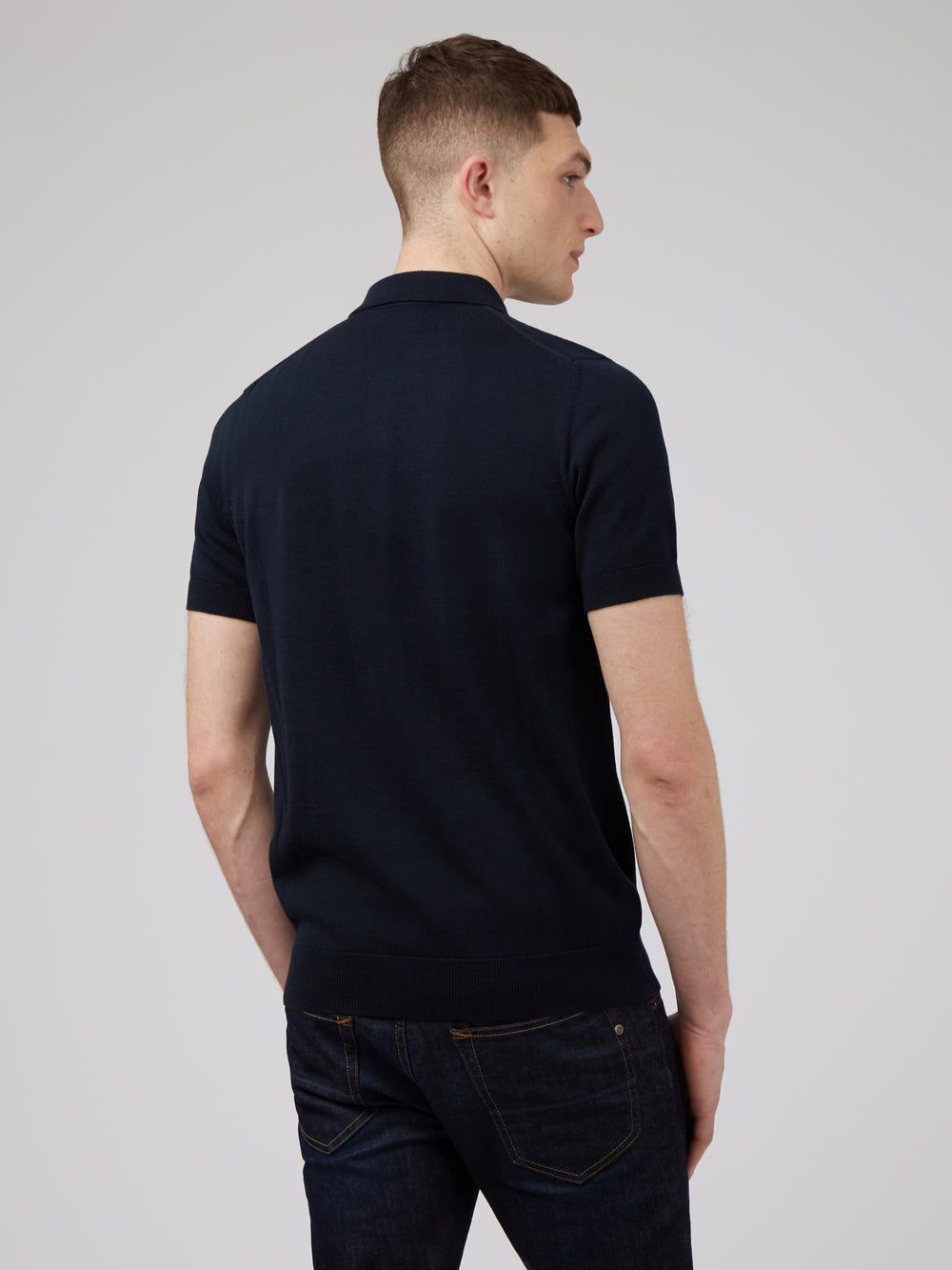 Navy Ben Sherman Signature Polo Neck Sweaters | 1270-SDAIY