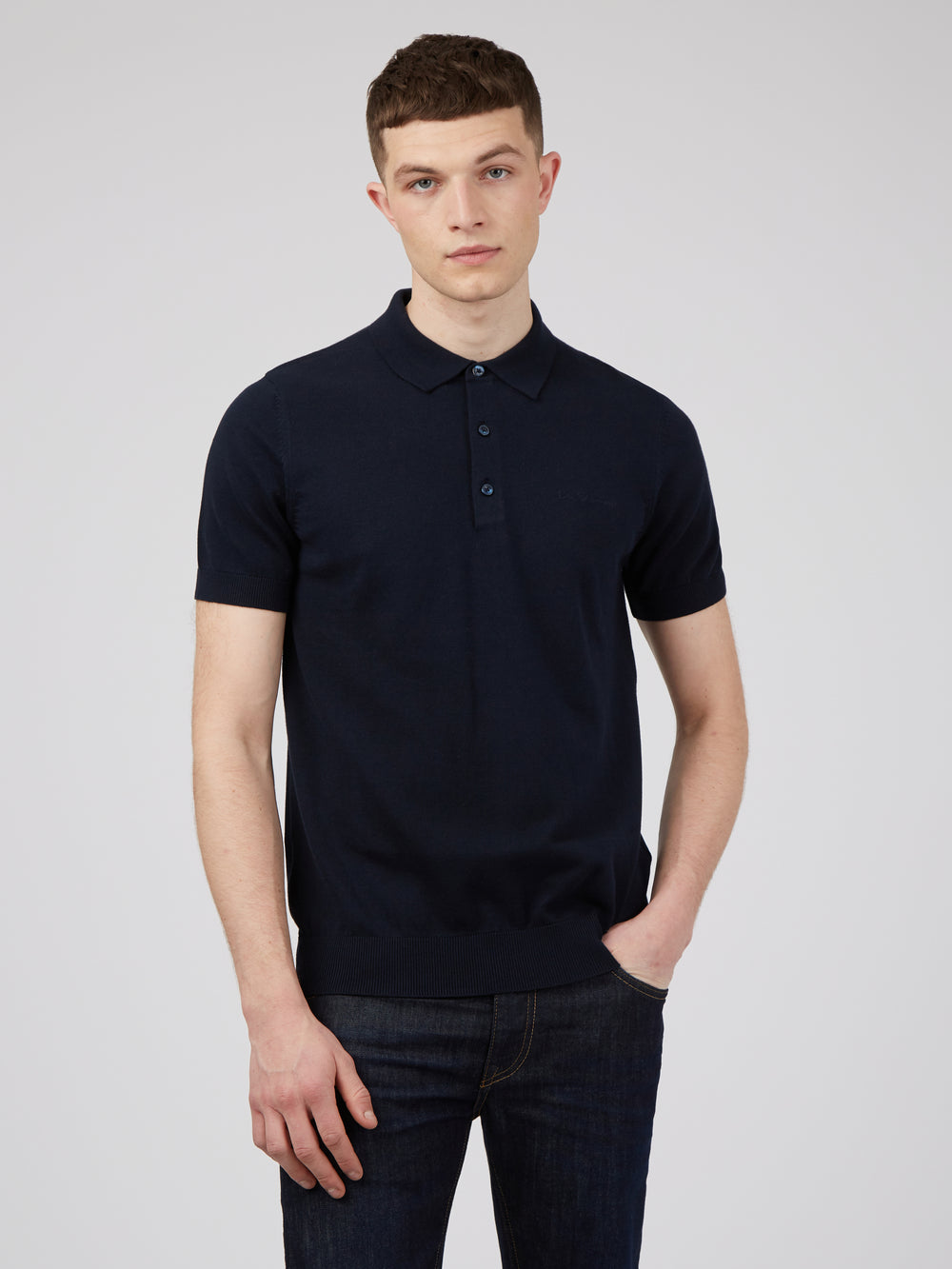 Navy Ben Sherman Signature Polo Neck Sweaters | 1270-SDAIY