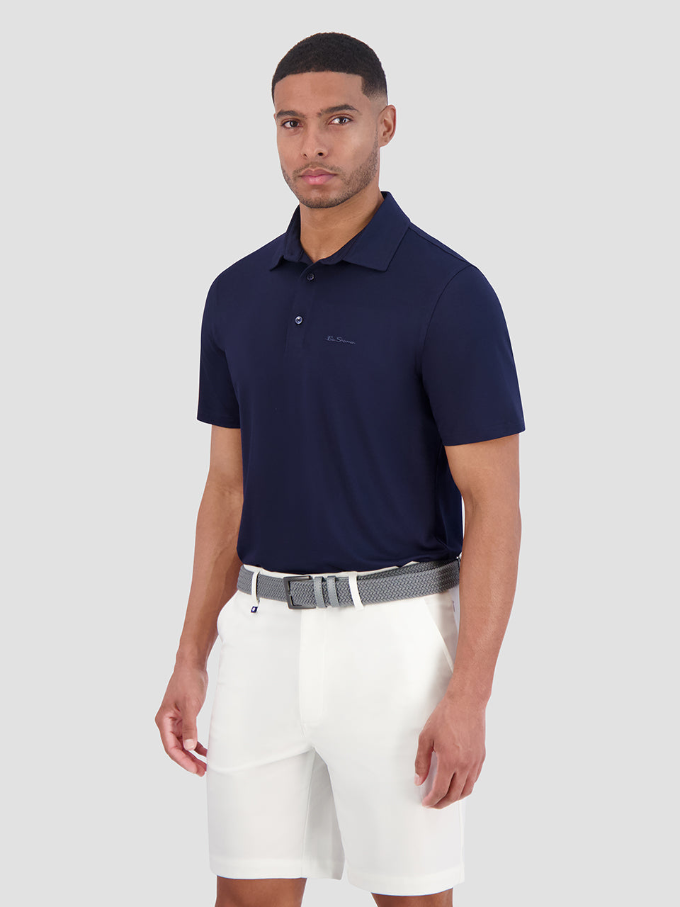 Navy Ben Sherman Solid Air Pique Sports Fit Polo Shirts | 4079-NUOLH