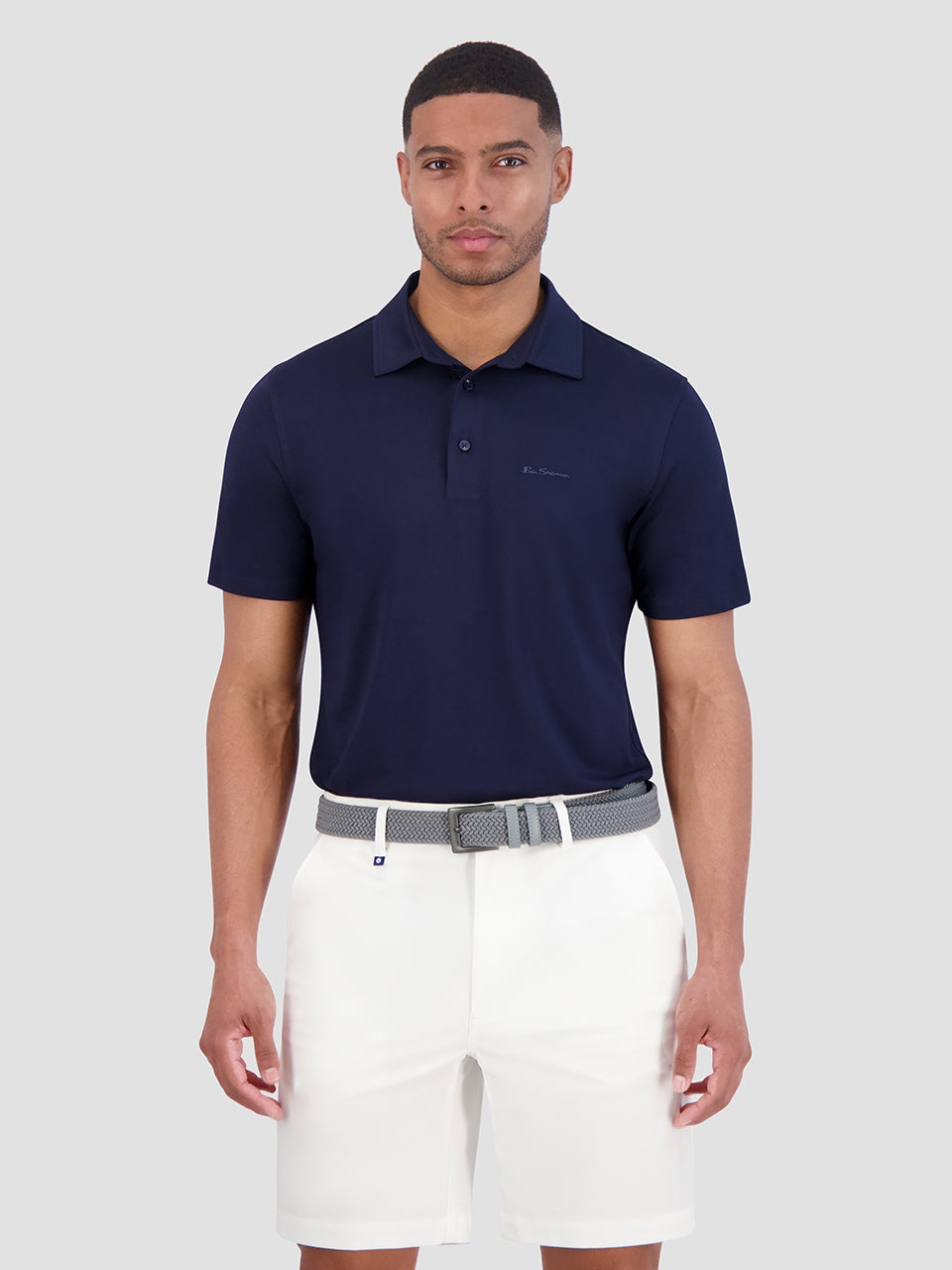 Navy Ben Sherman Solid Air Pique Sports Fit Polo Shirts | 4079-NUOLH