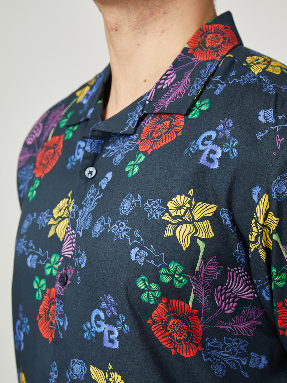 Navy Ben Sherman Team GB Floral Shirts | 8730-TGNOD