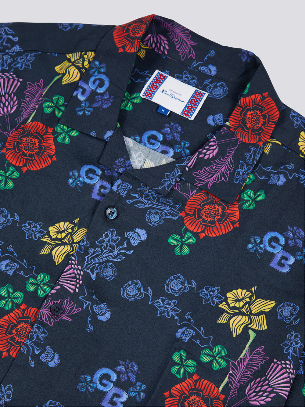 Navy Ben Sherman Team GB Floral Shirts | 8730-TGNOD