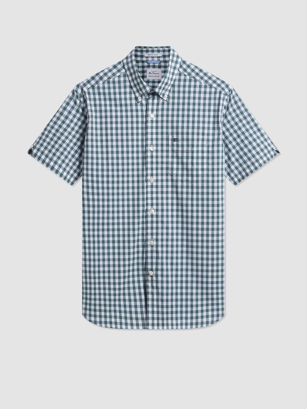 Olive Ben Sherman House Poplin Gingham Shirts | 6239-RQFPY