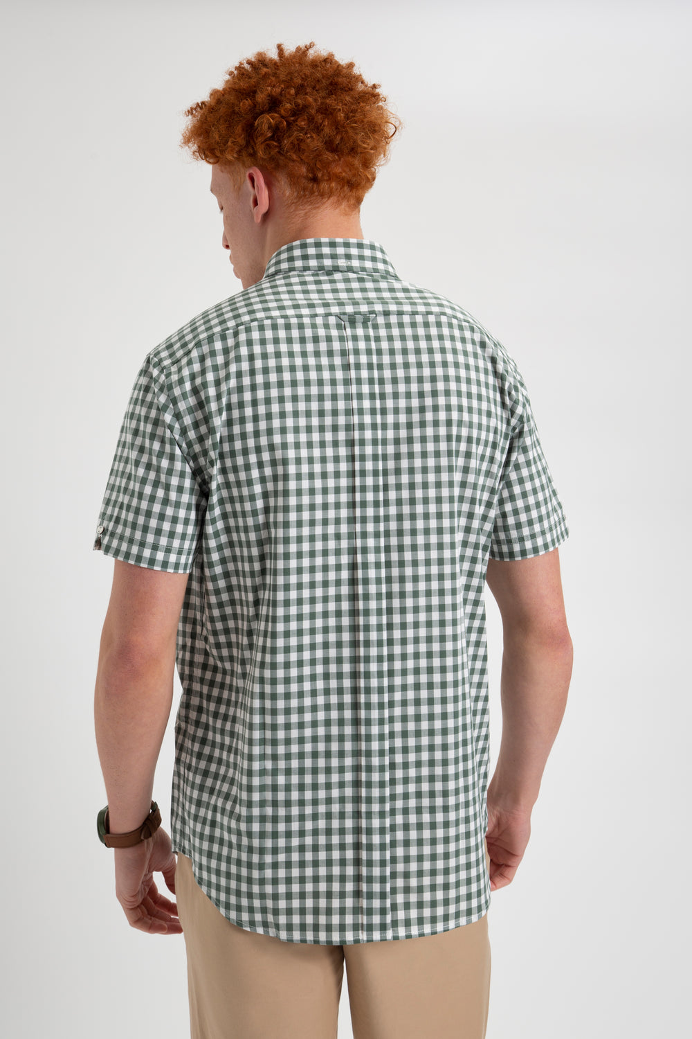 Olive Ben Sherman House Poplin Gingham Shirts | 6239-RQFPY