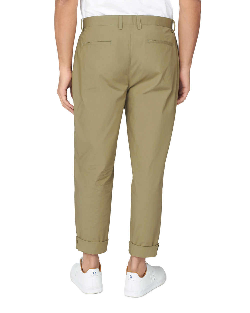 Olive Ben Sherman Poplin Relaxed-Taper Pleated Pants | 9540-FMXNQ