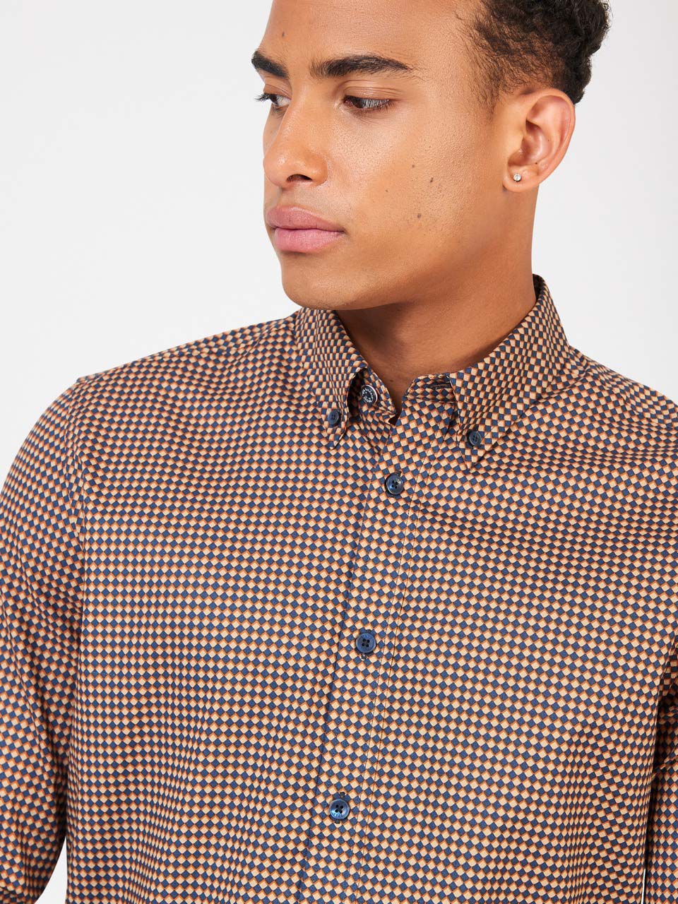 Orange Ben Sherman Signature Chevron Shirts | 3560-JZYIL