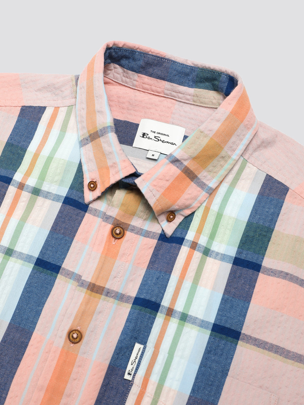 Pink Ben Sherman Signature Seersucker Check Shirts | 7908-WTGRB