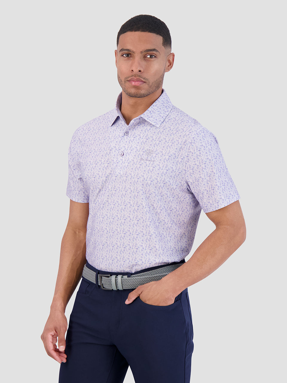 Purple Ben Sherman Mini Guitar Tech Jersey Sports Fit Polo Shirts | 2703-LHTJC