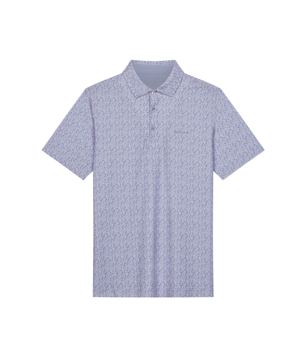 Purple Ben Sherman Mini Guitar Tech Jersey Sports Fit Polo Shirts | 2703-LHTJC