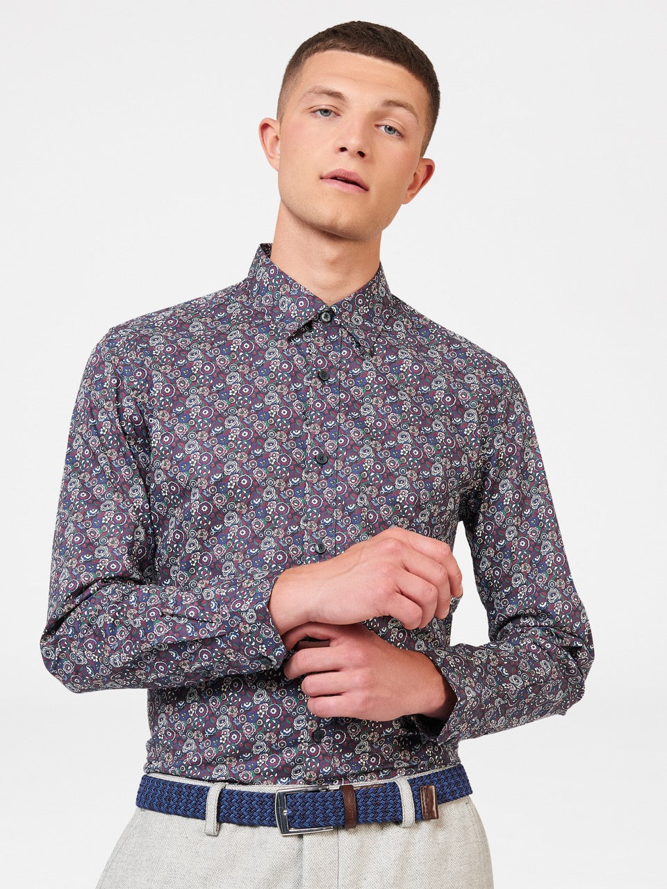 Purple Ben Sherman Winter Floral Shirts | 9407-OERIZ