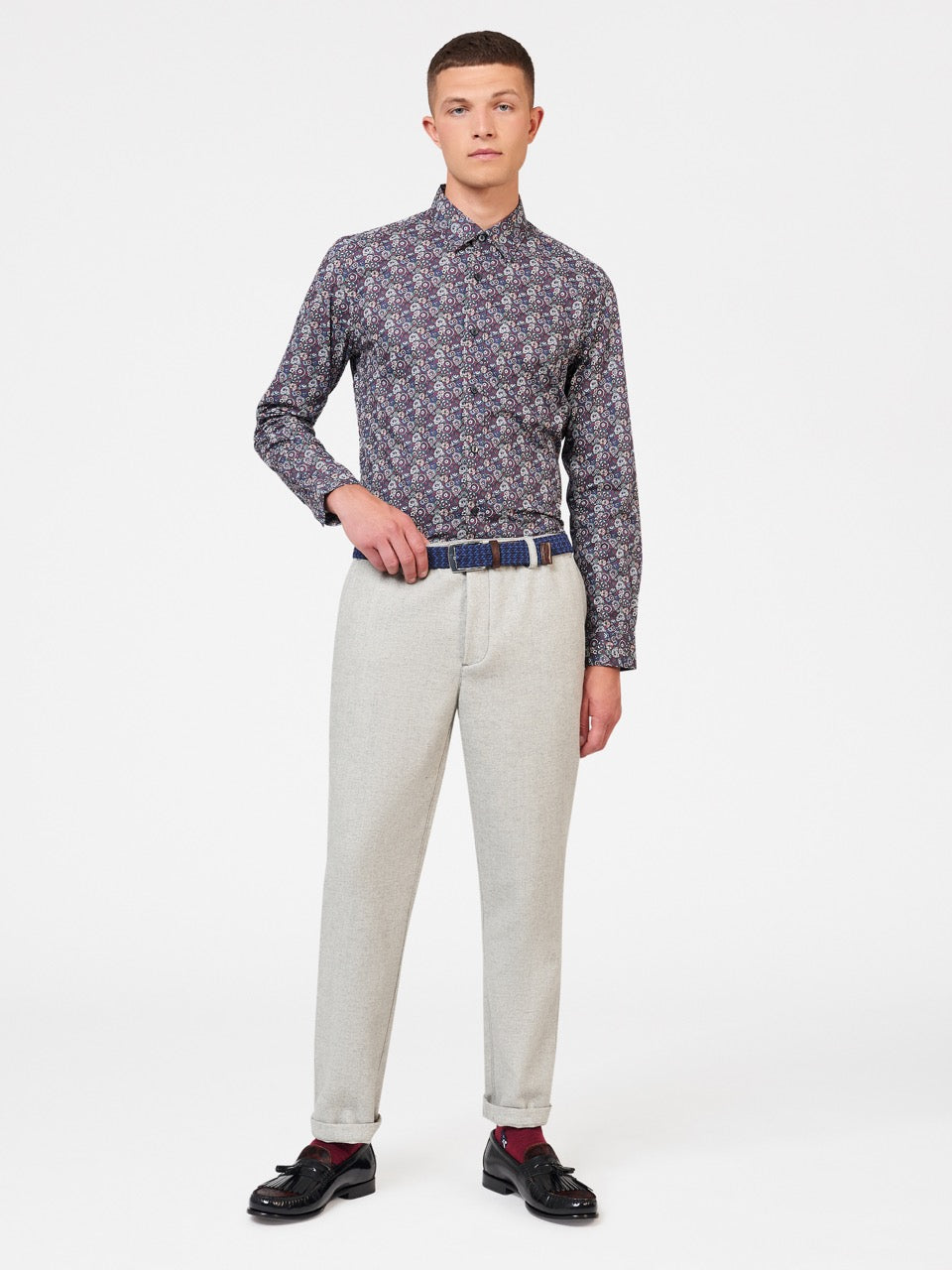 Purple Ben Sherman Winter Floral Shirts | 9407-OERIZ