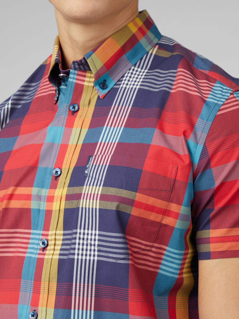 Red Ben Sherman Signature Large Madras Check Shirts | 9738-UWXKF