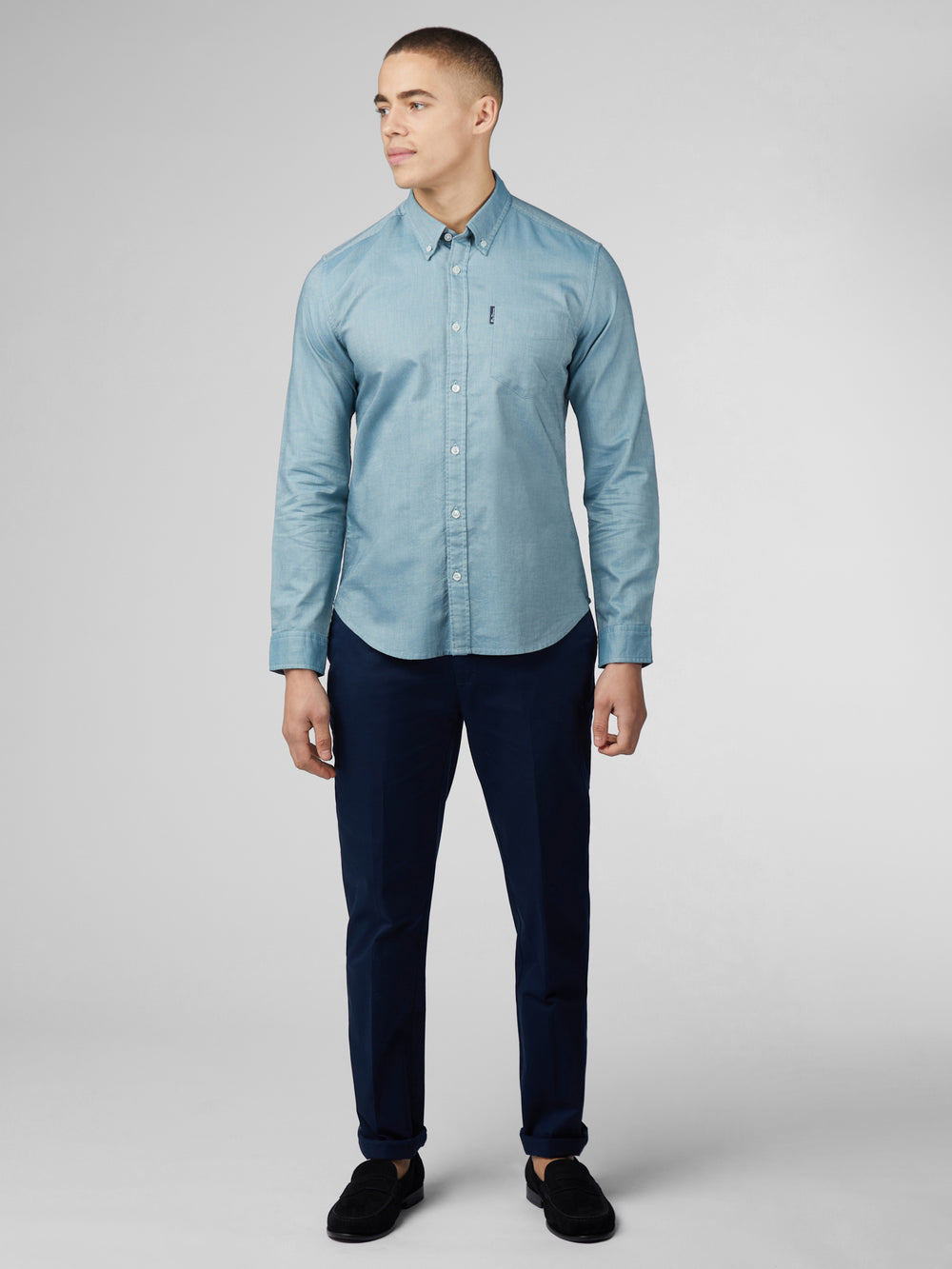 Turquoise Ben Sherman Signature Oxford Shirts | 0485-QWCKL