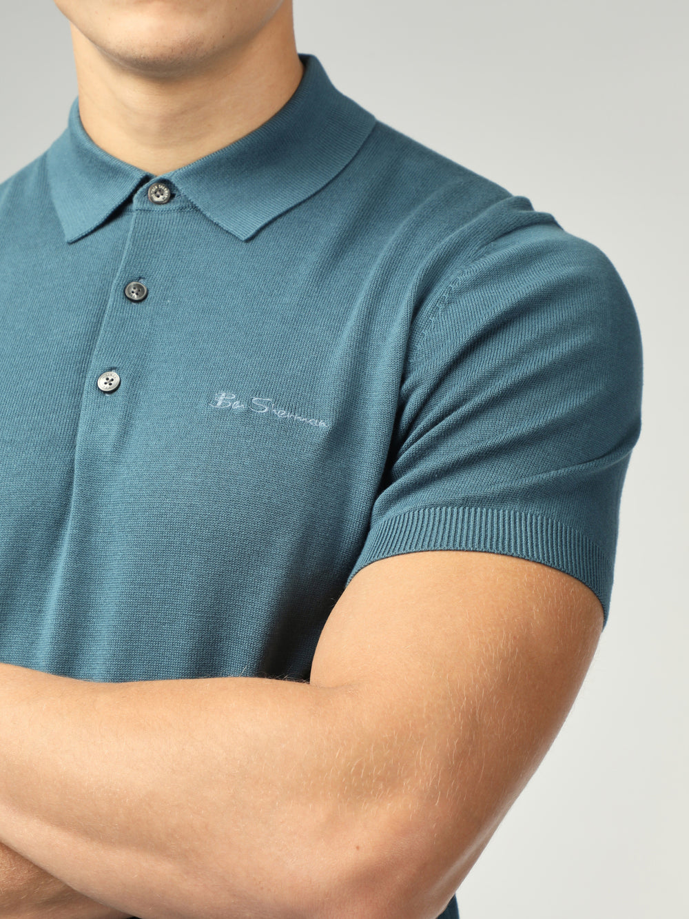 Turquoise Ben Sherman Signature Short Sleeve Polo Knitwear | 3592-BRKGL