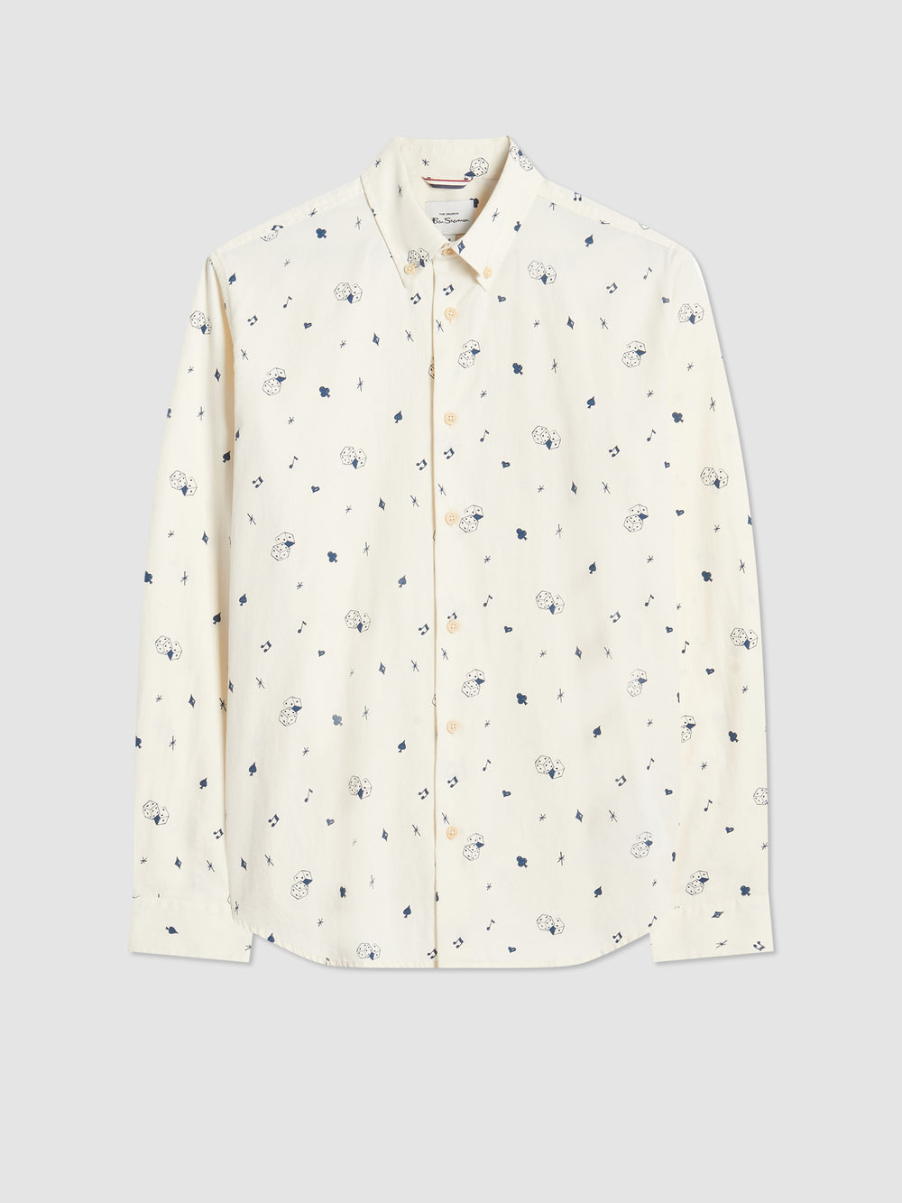 White Ben Sherman Conversational Icon Shirts | 6247-RLCBG