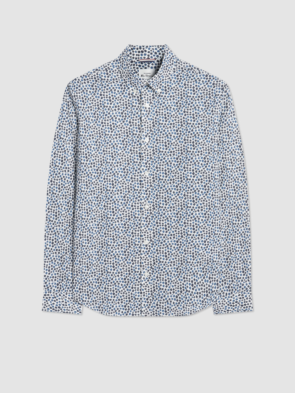 White Ben Sherman Ditsy Floral Print Long Sleeve Shirts | 0326-SRHOT