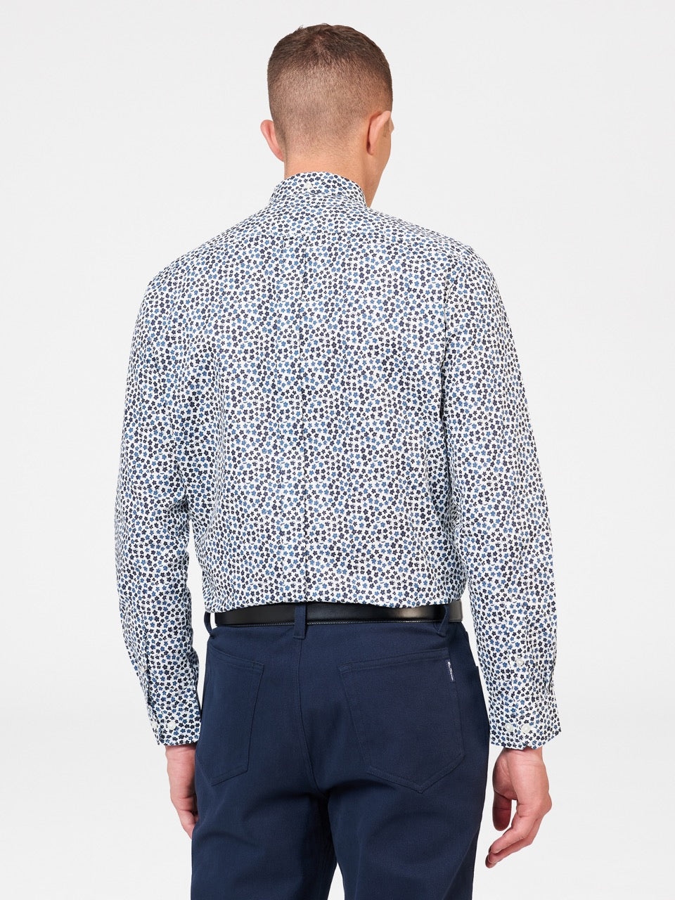 White Ben Sherman Ditsy Floral Print Long Sleeve Shirts | 0326-SRHOT