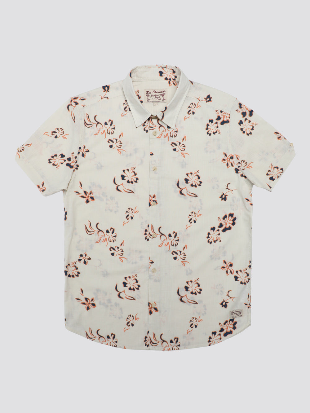 White Ben Sherman Signature Linear Floral Shirts | 6290-ZOBGY