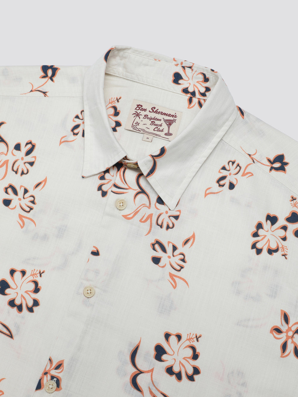 White Ben Sherman Signature Linear Floral Shirts | 6290-ZOBGY