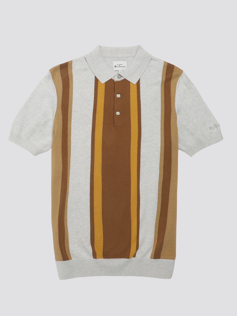 White Ben Sherman Signature Vertical Stripe Polo Knitwear | 8671-FPMOC