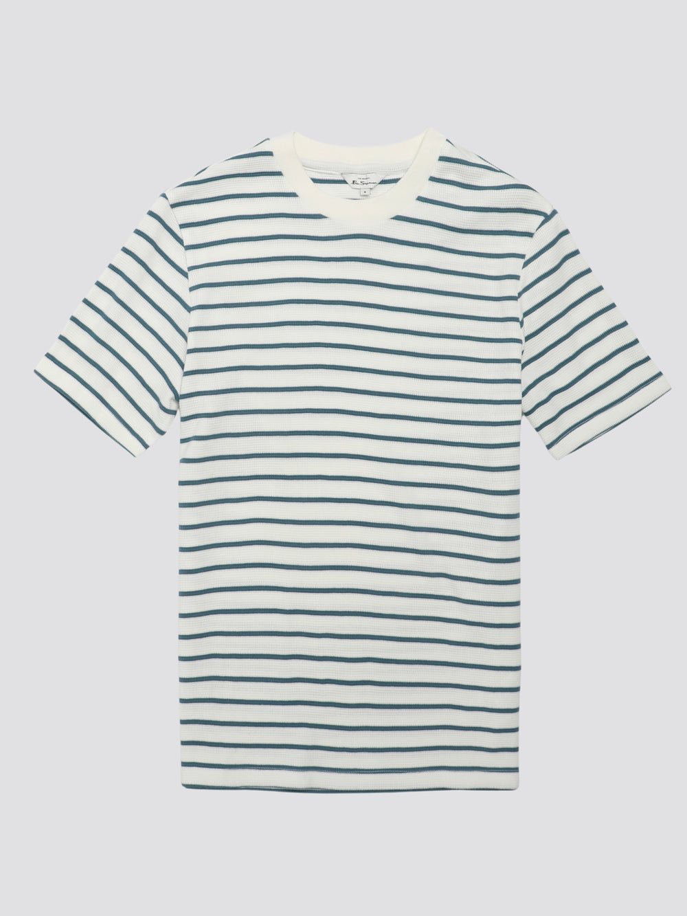 White Ben Sherman Signature Waffle Stripe T-Shirt | 4865-WHNQD