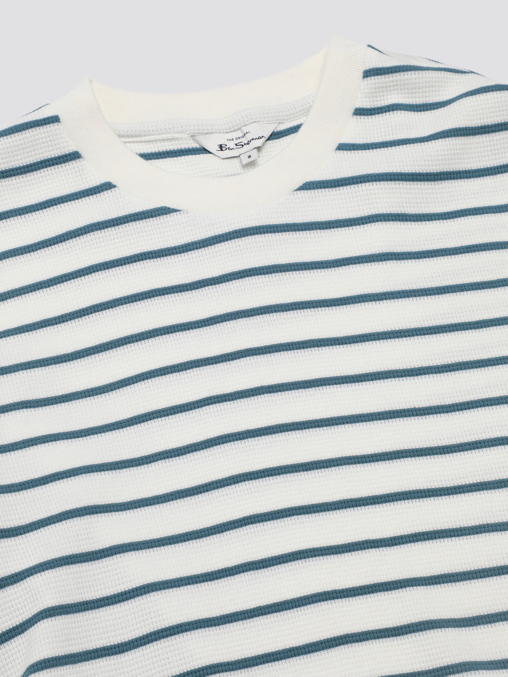 White Ben Sherman Signature Waffle Stripe T-Shirt | 4865-WHNQD