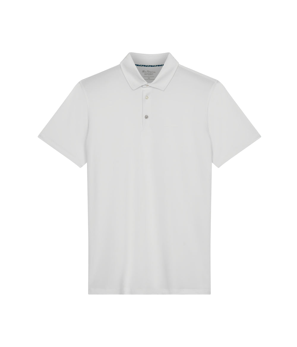 White Ben Sherman Solid Air Pique Sports Fit Polo Shirts | 8473-GVUZK