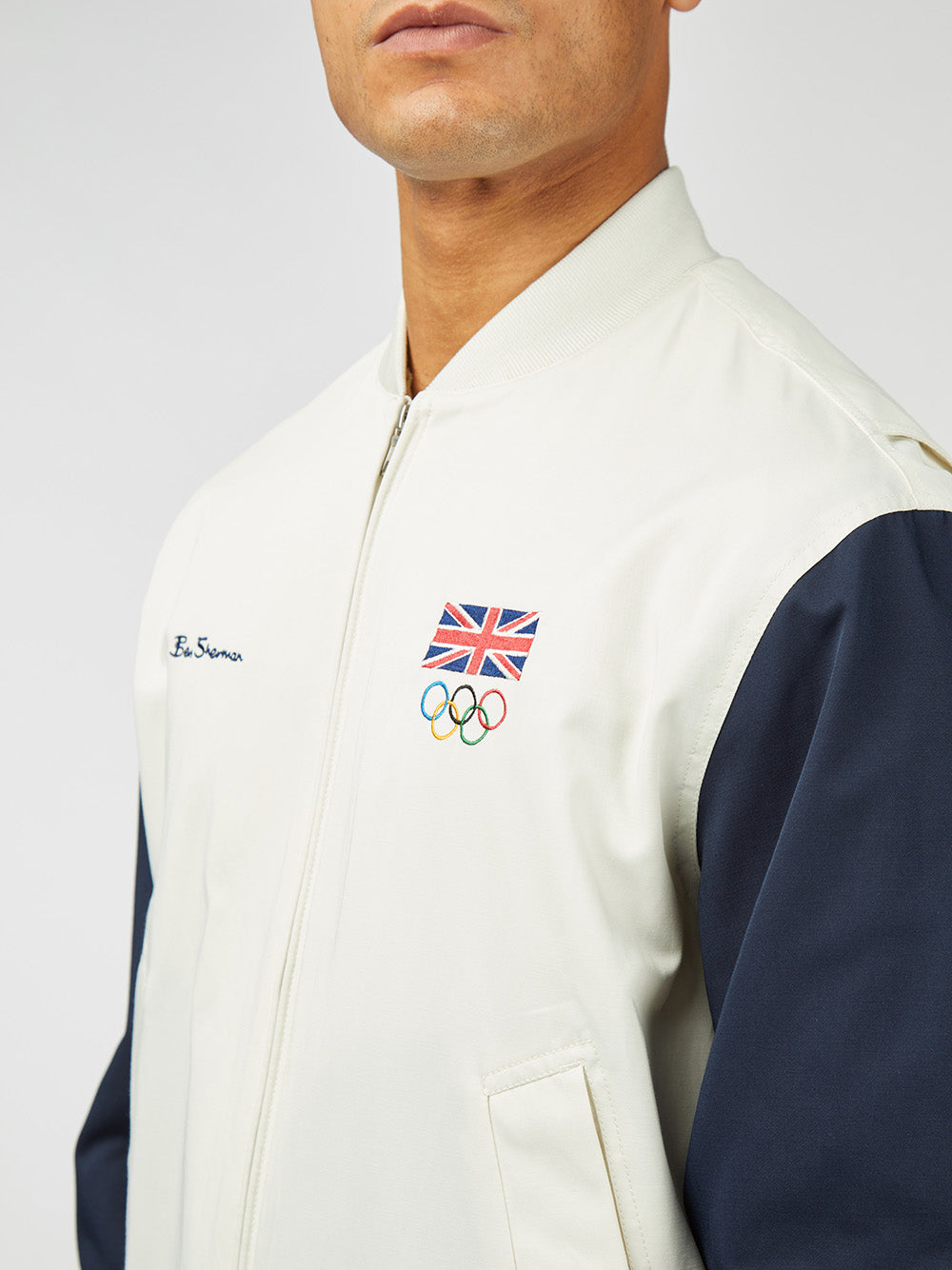 White Ben Sherman Team GB Commercial Bomber Jackets | 9127-FIVDU