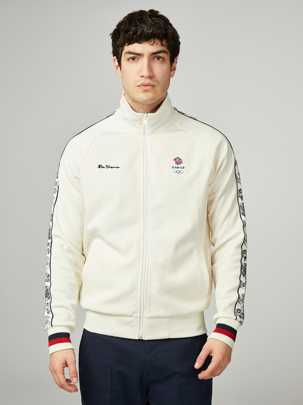 White Ben Sherman Team GB Taped Track Top Jackets | 1348-YHBCU