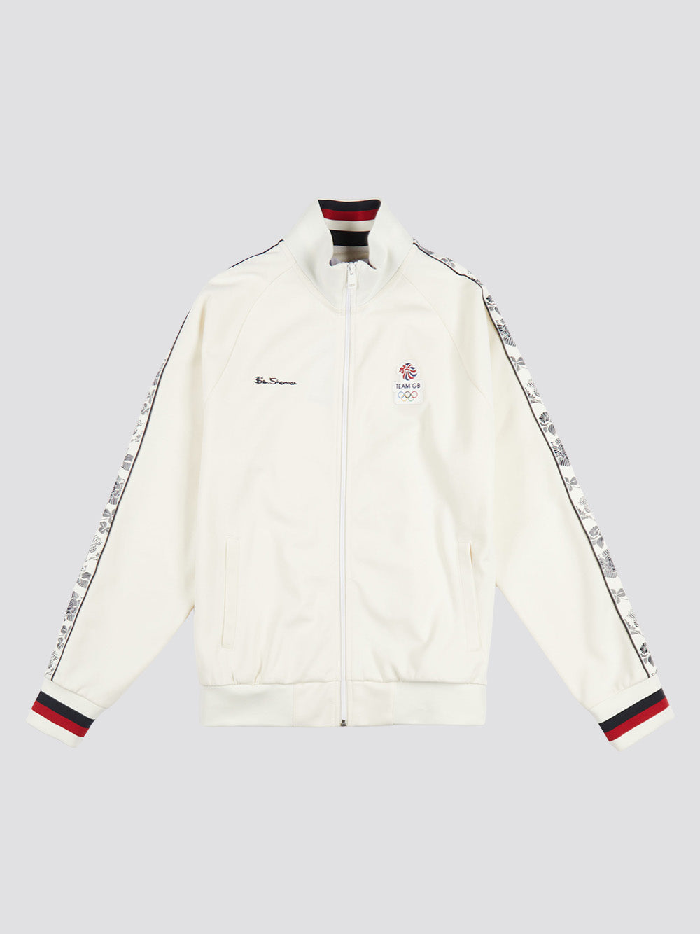 White Ben Sherman Team GB Taped Track Top Jackets | 1348-YHBCU