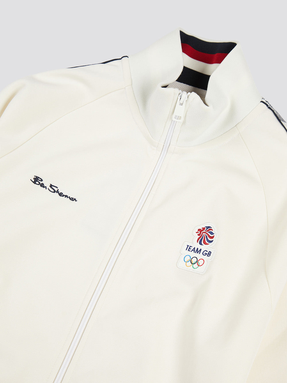 White Ben Sherman Team GB Taped Track Top Jackets | 1348-YHBCU