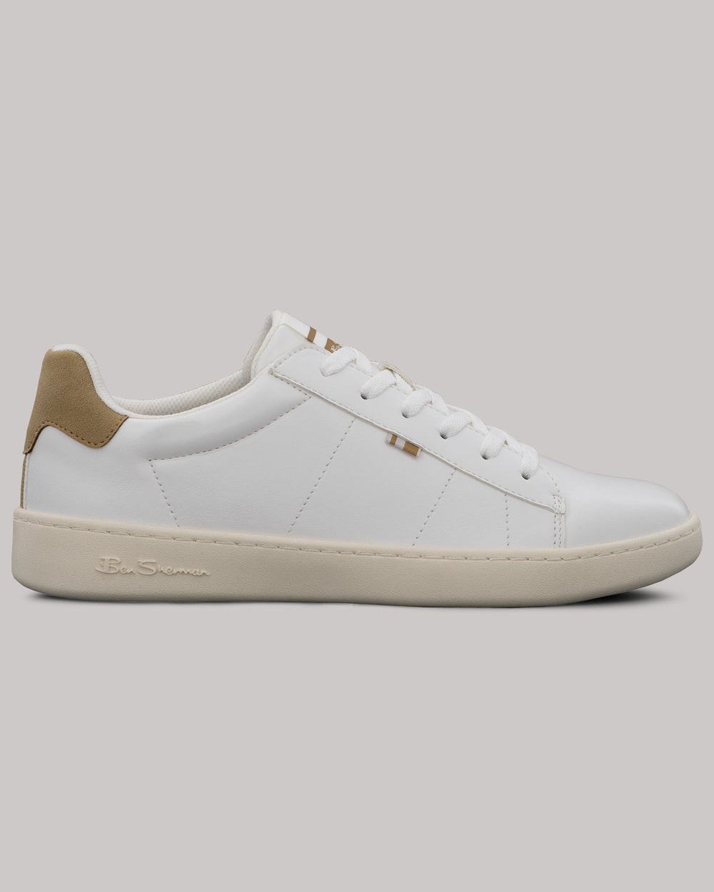 White / Brown Ben Sherman Hampton Sneakers | 3678-LIKWH