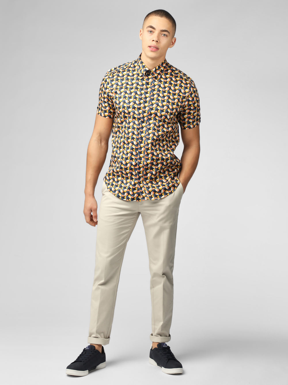 Yellow Ben Sherman Bahaus Geo Shirts | 4967-NJYEV