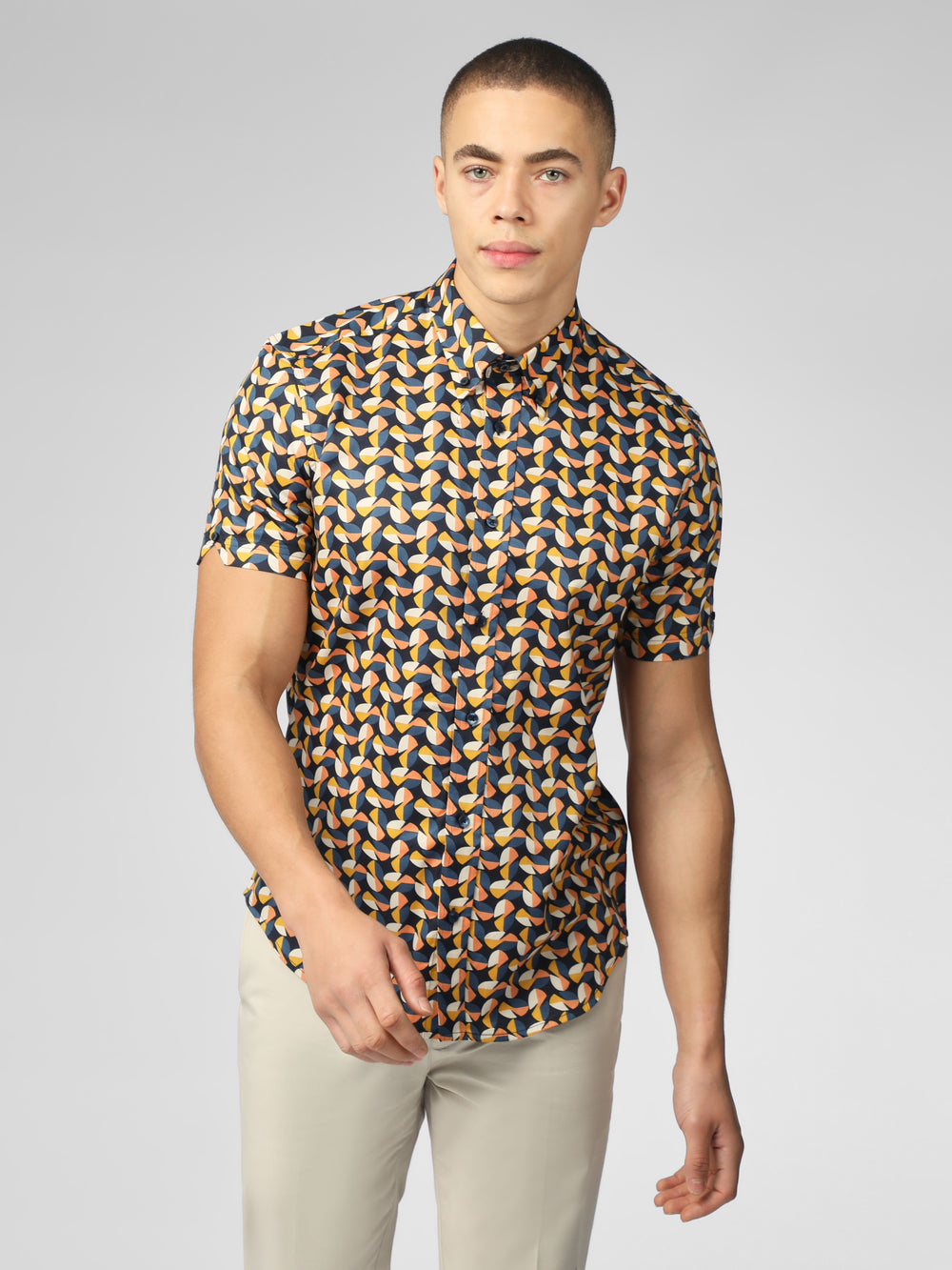 Yellow Ben Sherman Bahaus Geo Shirts | 4967-NJYEV