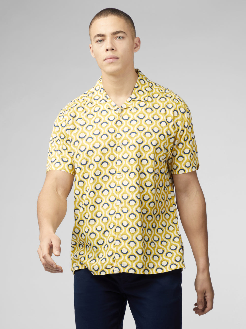 Yellow Ben Sherman Signature Retro Geo Shirts | 3705-DESRB