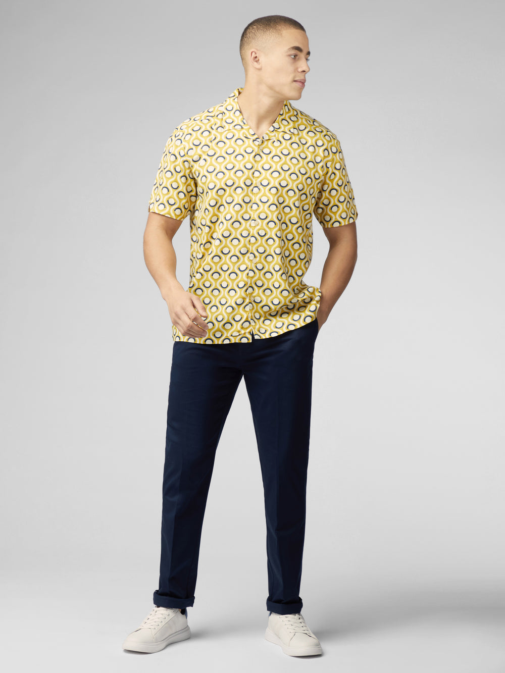 Yellow Ben Sherman Signature Retro Geo Shirts | 3705-DESRB